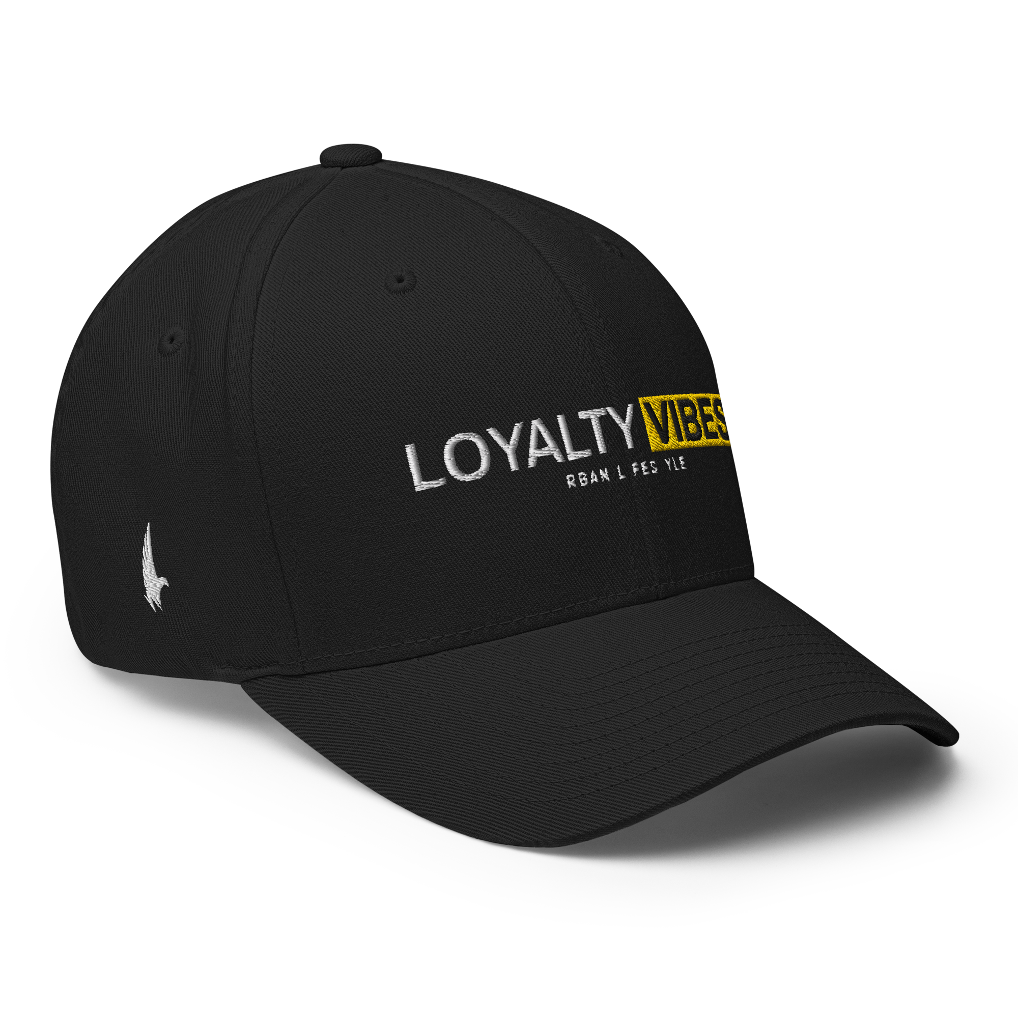 Lifestyle Logo Fitted Hat - Black - Loyalty Vibes