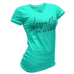 Loyalty Is Rare V-Neck Tee Teal - Loyalty Vibes