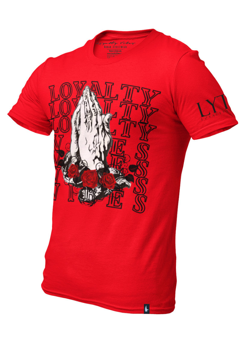 Loyalty Prayer Graphic T-Shirt Red - Loyalty Vibes