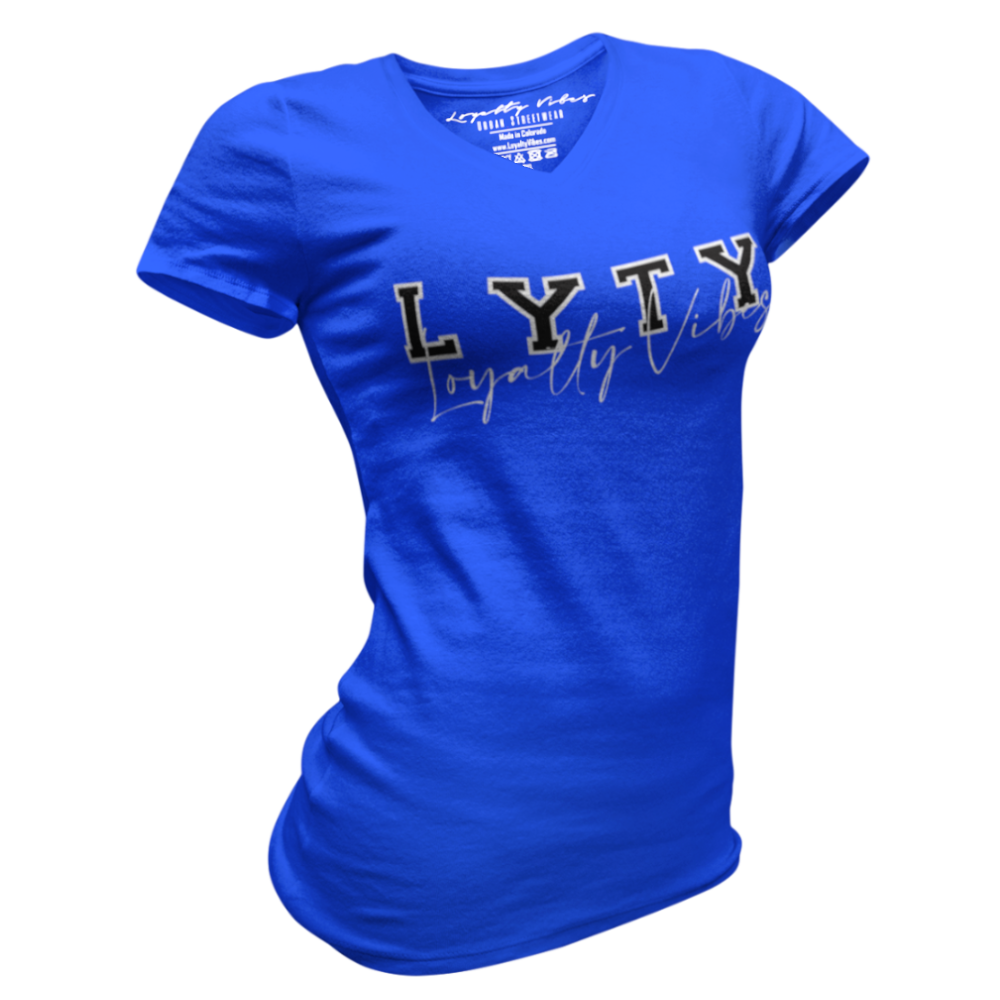 LYTY V-Neck Tee Blue Women's - Loyalty Vibes
