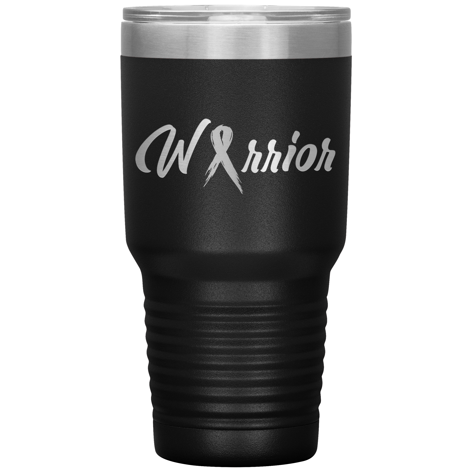 Breast Cancer Warrior Tumbler Black 30oz. Stainless Steel - Loyalty Vibes