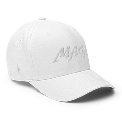 Macho MAGA Fitted Hat White/White - Loyalty Vibes