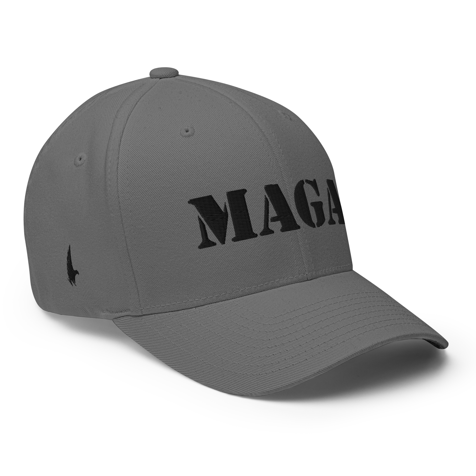 Mega MAGA Fitted Hat Grey / Black - Loyalty Vibes