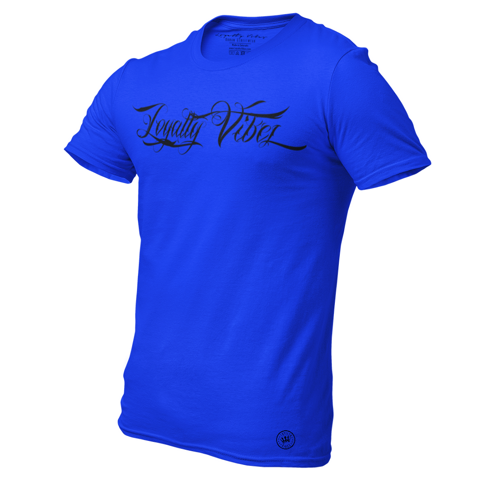 Men's Street Verse Logo Tee - Blue/Black - Loyalty Vibes