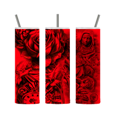 Mexican Prayers Tumbler 20 oz. Red Stainless Steel - Loyalty Vibes