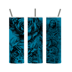 Mexican Prayers Tumbler 20 oz. Teal Stainless Steel - Loyalty Vibes