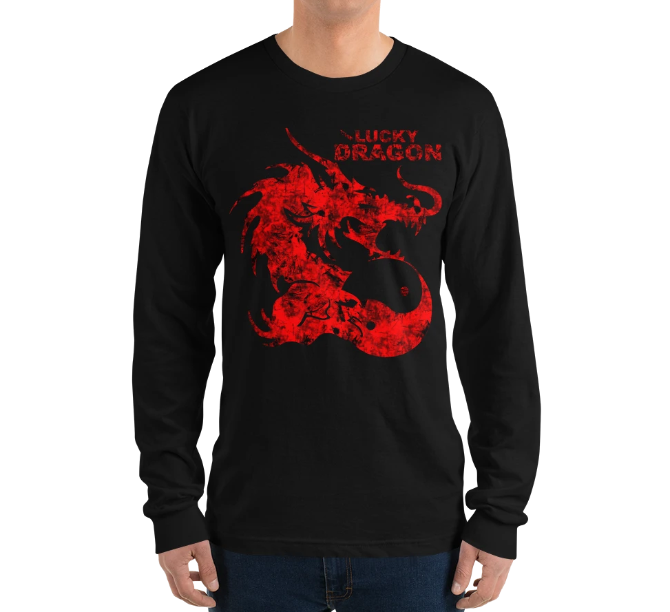 Lucky Dragon Long Sleeve Shirt - Black - Loyalty Vibes