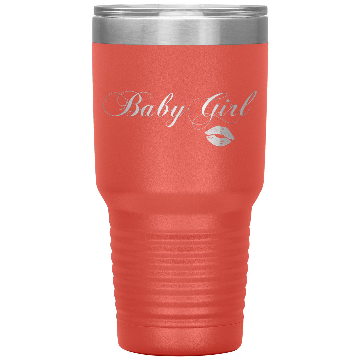 Baby Girl Kisses Tumbler Coral Loyalty Vibes