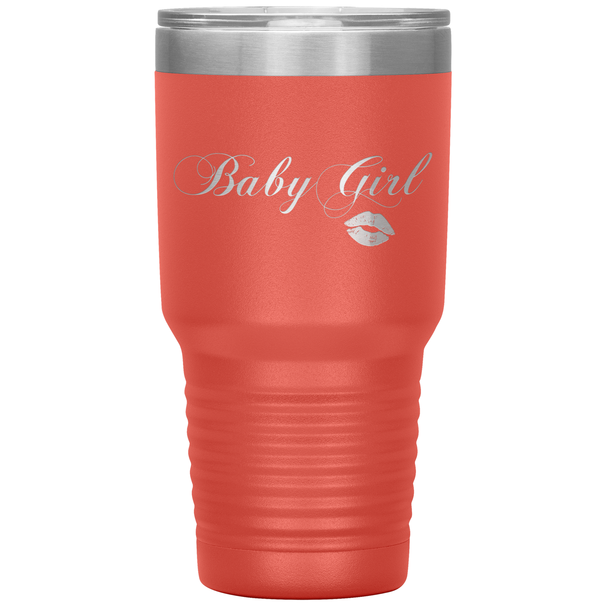 Baby Girl Kisses Tumbler Coral Loyalty Vibes