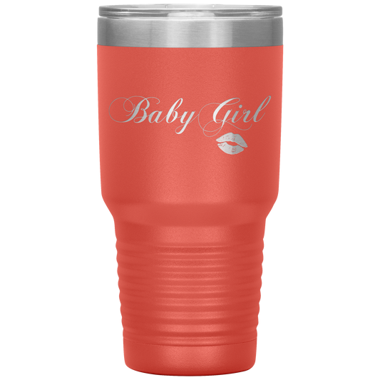 Baby Girl Kisses Tumbler Coral Loyalty Vibes