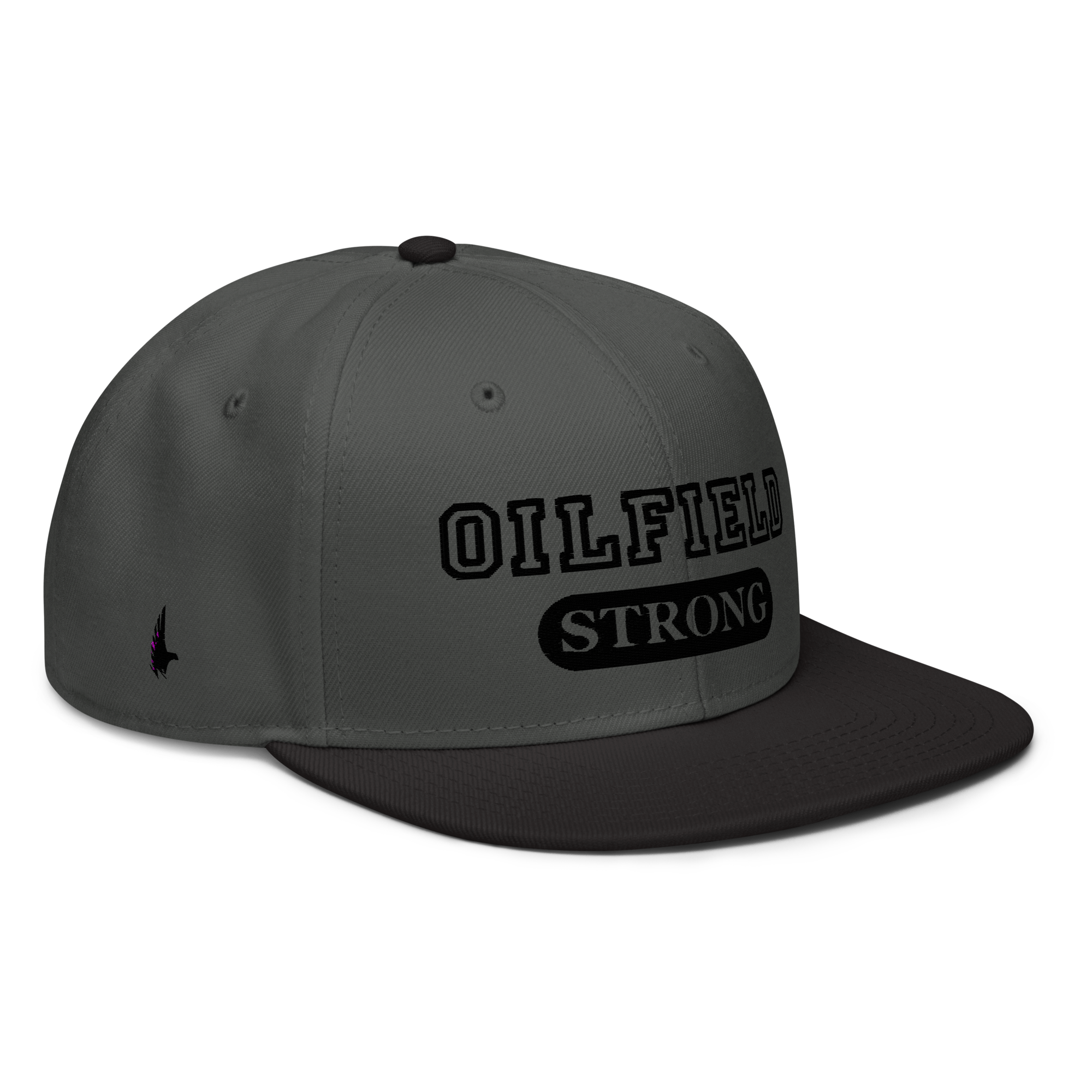 Oilfield Strong Snapback Hat - Charcoal Grey / Black / Black - Loyalty Vibes