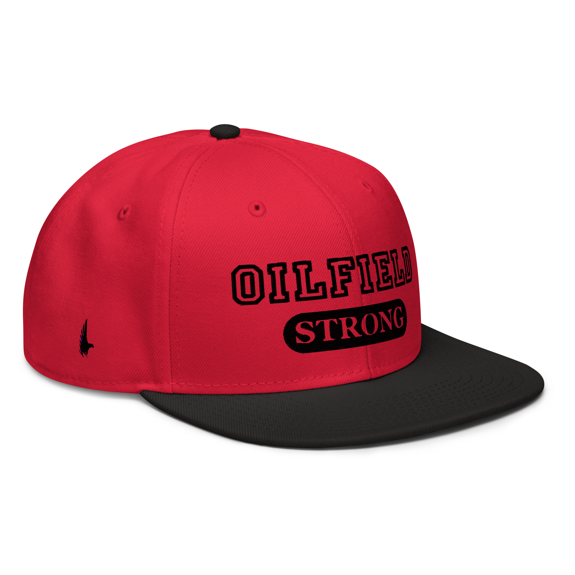 Oilfield Strong Snapback Hat - Red / Black / Black - Loyalty Vibes