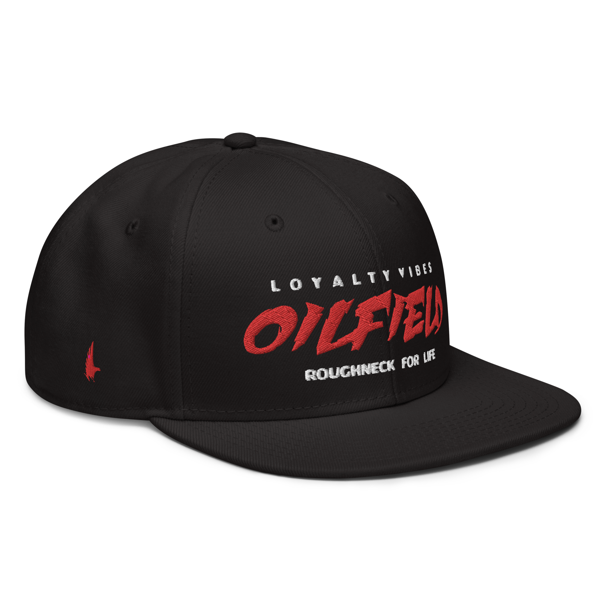 Oilfield Snapback Hat Black / White / Red - Loyalty Vibes