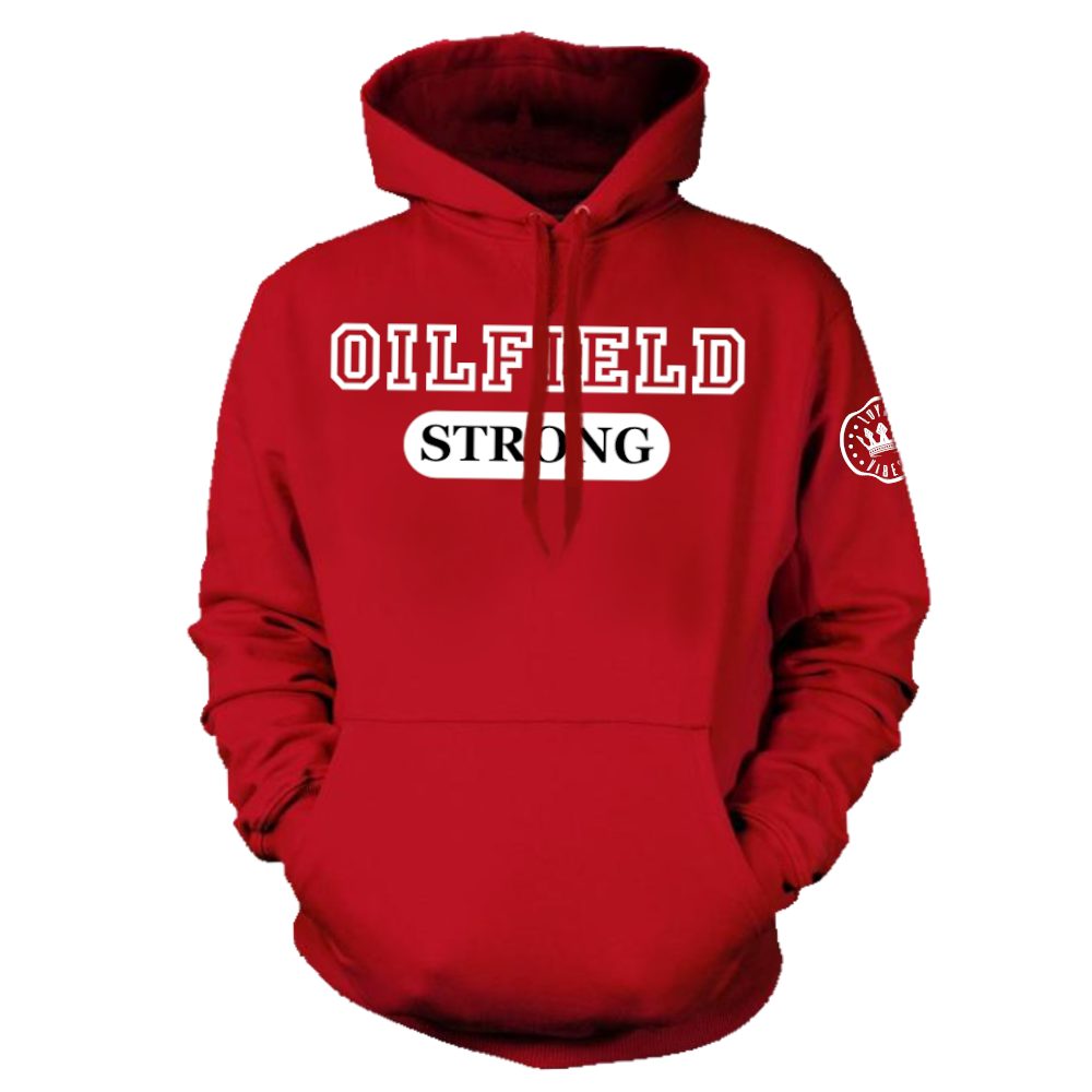 Oilfield Strong Pullover Hoodie - Red - Loyalty Vibes
