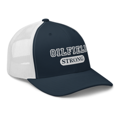 Oilfield Strong Trucker Hat Navy Blue / White - Loyalty Vibes