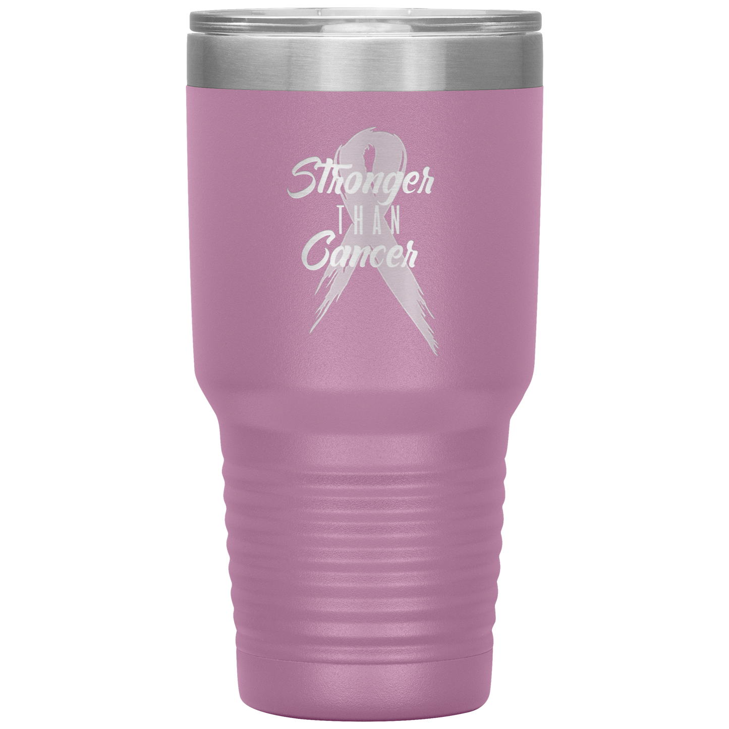 Stronger Than Cancer Tumbler Light Purple