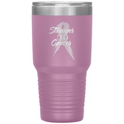 Stronger Than Cancer Tumbler Light Purple