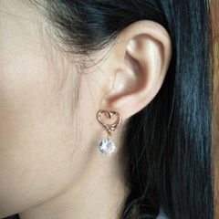 Crystal Heart Earrings - - Loyalty Vibes
