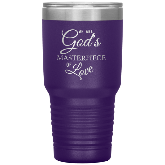 We Are God's Masterpiece Tumbler Purple Loyalty Vibes