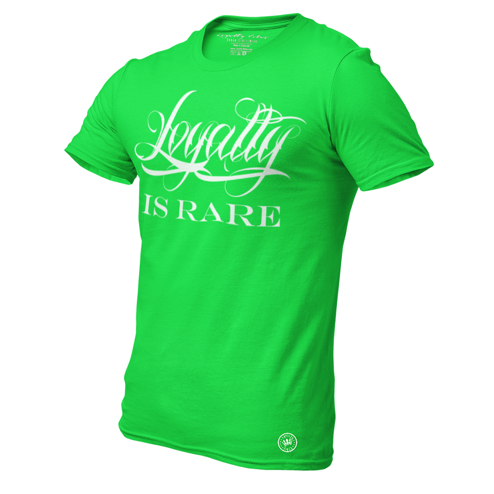 Loyalty Is Rare Men's Tee - Green / White - Loyalty Vibes