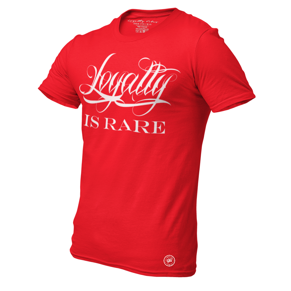 Loyalty Is Rare Men's Tee - Red / White - Loyalty Vibes