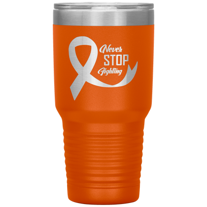 Never Stop Fighting Tumbler Orange