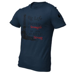 Rig Life Oilfield Strong T-Shirt Navy Black - Loyalty Vibes