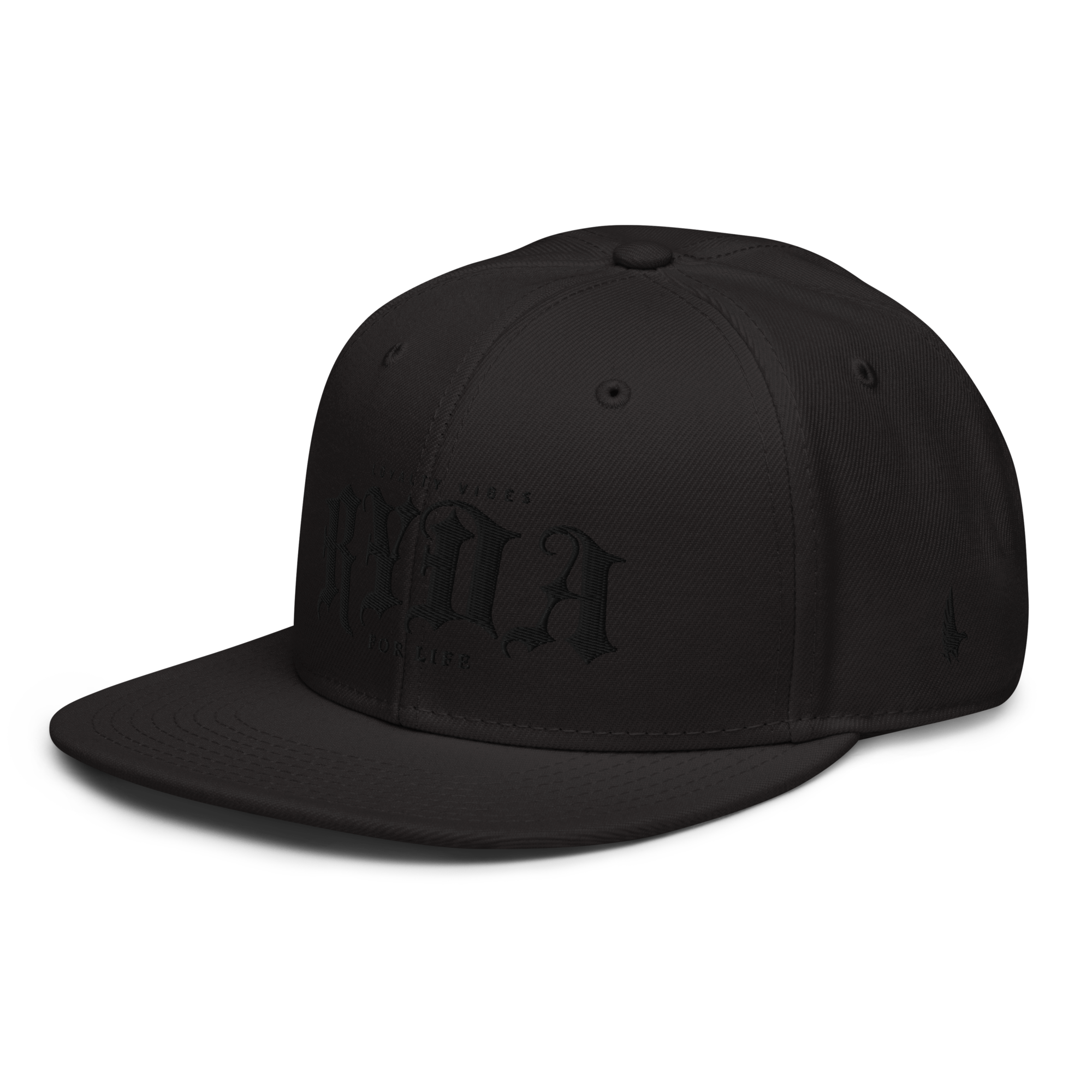 Ryda For Life Snapback Hat - Black/Black - Loyalty Vibes