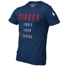Savage Cancer Graphic T-Shirt Navy - Loyalty Vibes