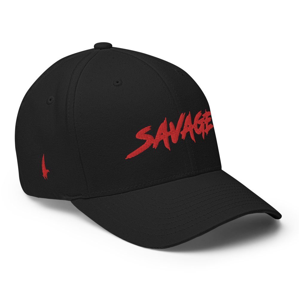 Savage Fitted Hat Black/Red - Loyalty Vibes