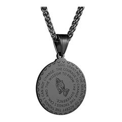 Serenity Prayer Necklace Black - Loyalty Vibes