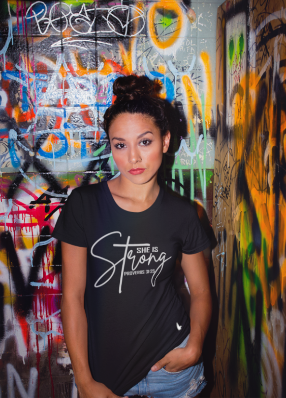 She Is Strong Tee - Black - Loyalty Vibes