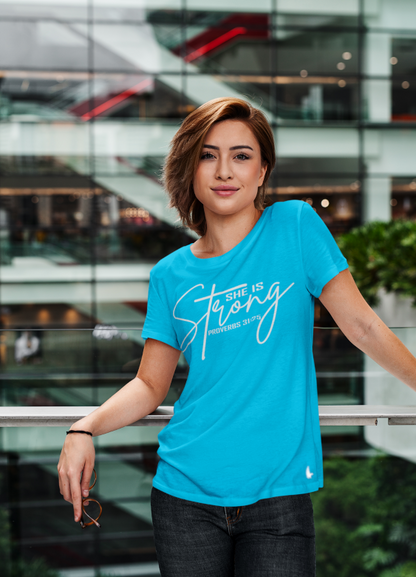 She Is Strong Tee Passion Blue - Loyalty Vibes