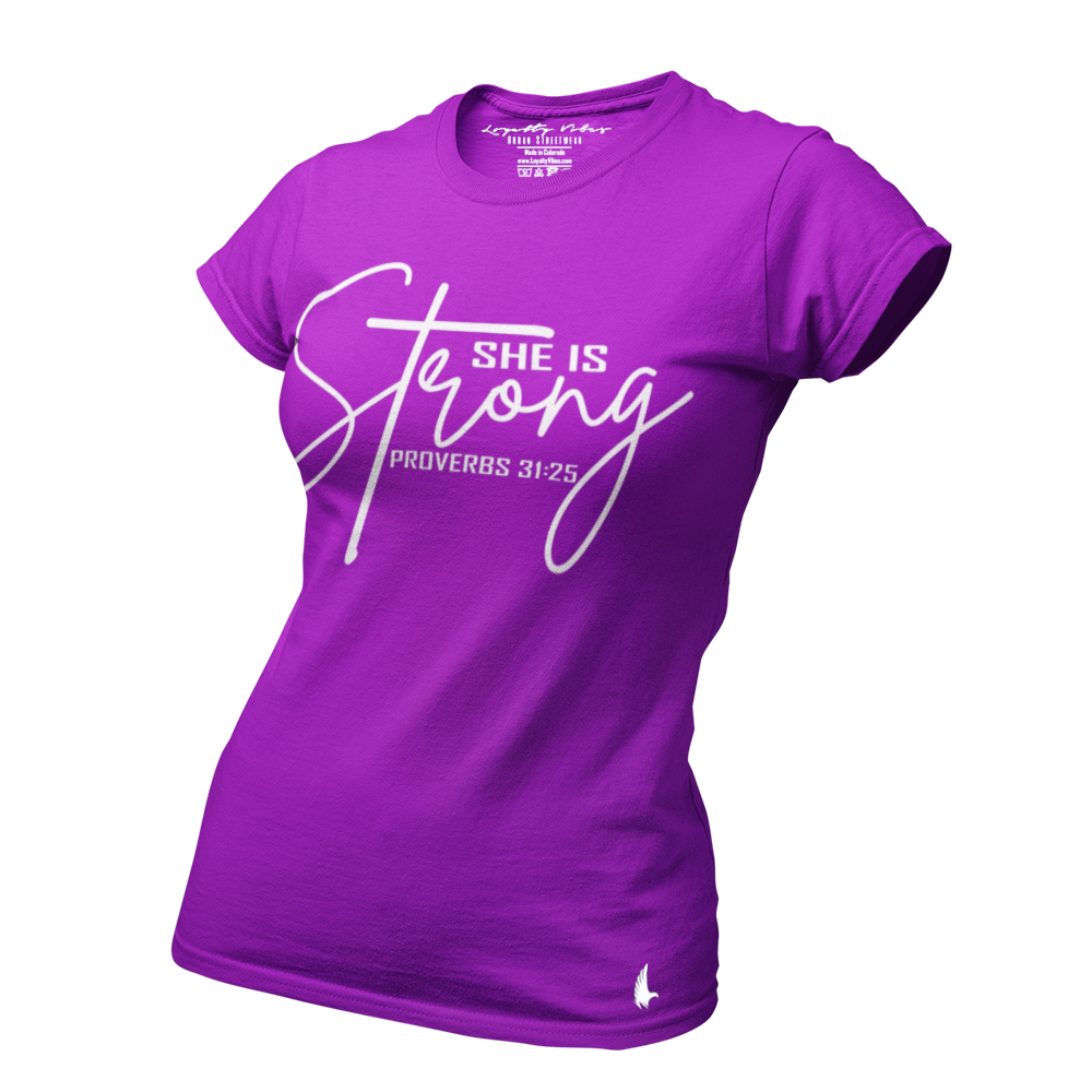 She Is Strong Tee - Purple - Loyalty Vibes