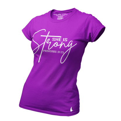 She Is Strong Tee Purple - Loyalty Vibes