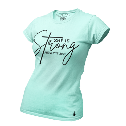 She Is Strong Tee Vintage Blue - Loyalty Vibes