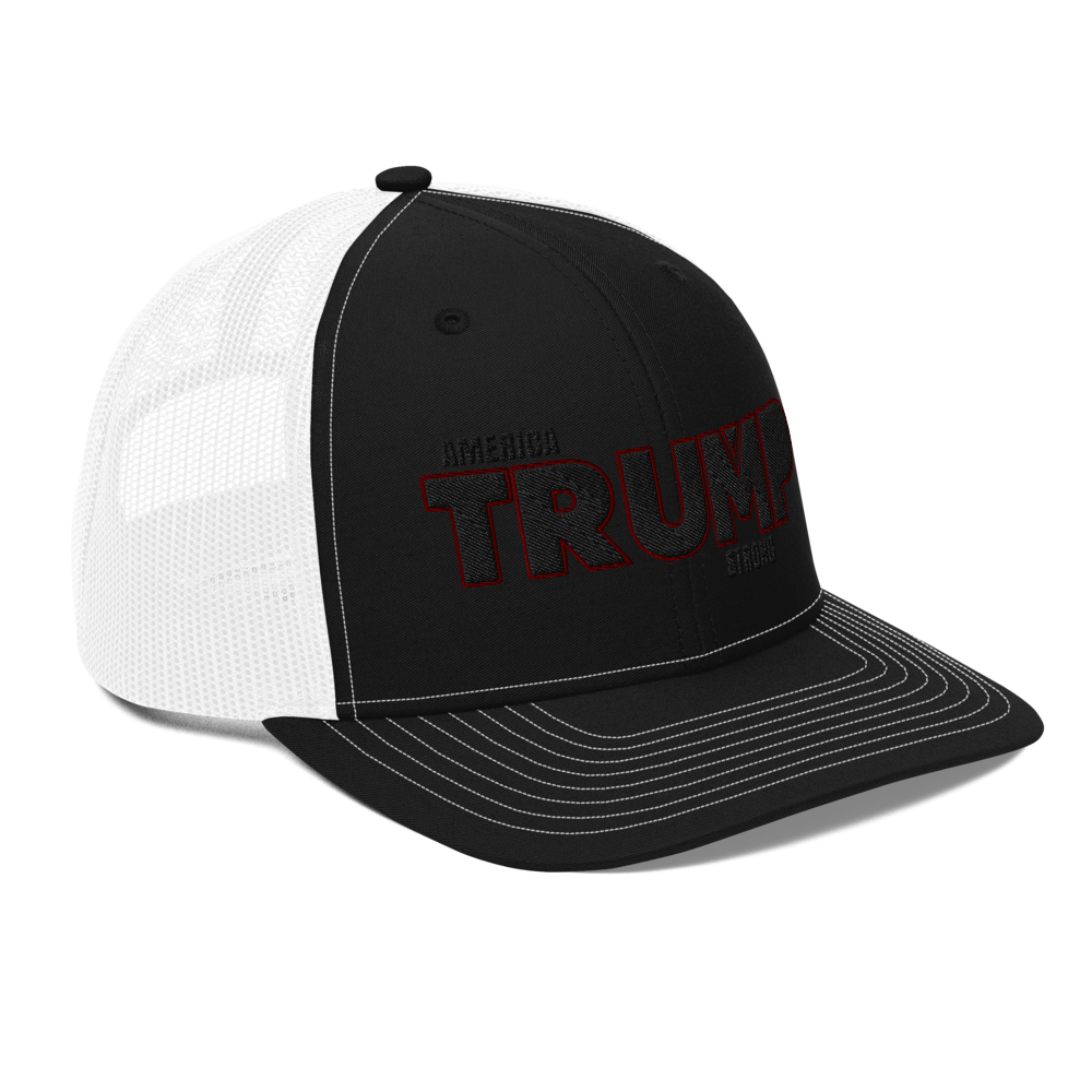 Trump Strong Trucker Hat - Black / White - Loyalty Vibes