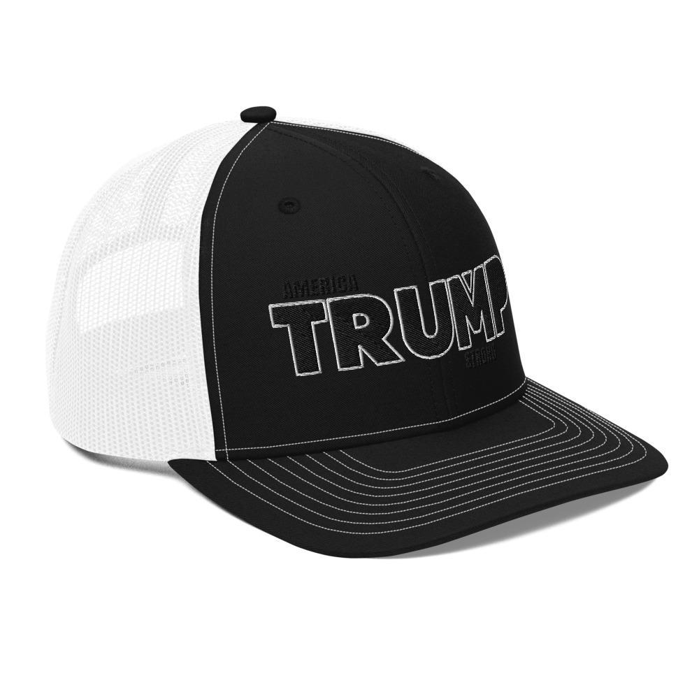 Trump Strong Trucker Hat - White / Black - Loyalty Vibes
