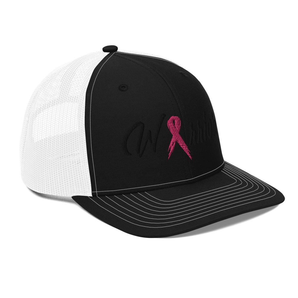 Breast Cancer Warrior Trucker Hat - Black / White - Loyalty Vibes