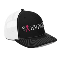 Breast Cancer Survivor Trucker Hat - Black / White - Loyalty Vibes