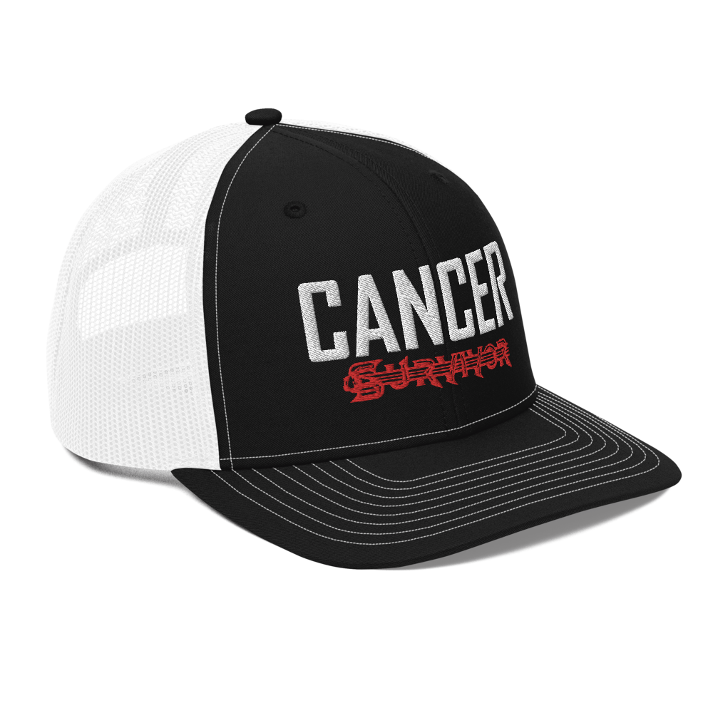 Cancer Survivor Tattoo Trucker Hat - Black / White - Loyalty Vibes