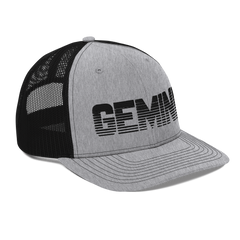 Gemini Zodiac Trucker Hat Heather Grey / Black - Loyalty Vibes
