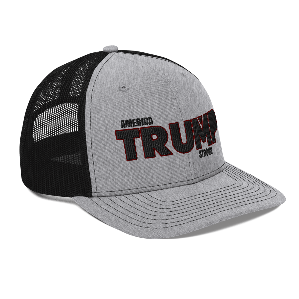 Trump Strong Trucker Hat - Heather Grey / Black - Loyalty Vibes