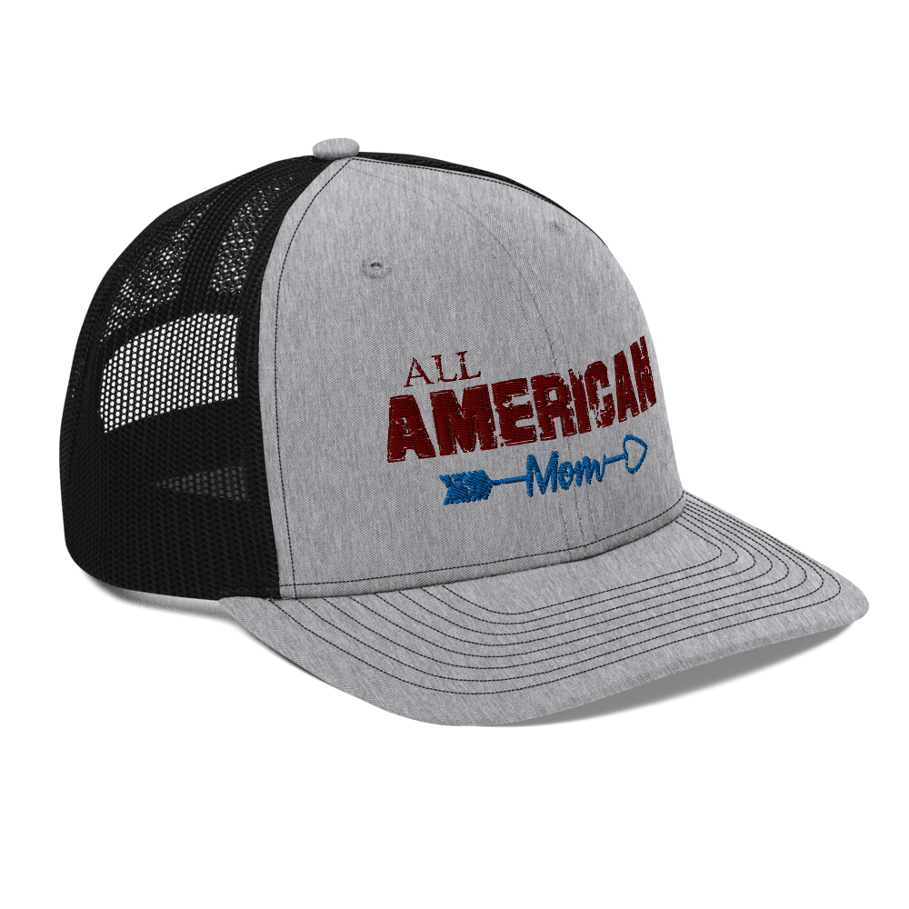 All American Mom Trucker Hat - Heather Grey / Black OS - Loyalty Vibes
