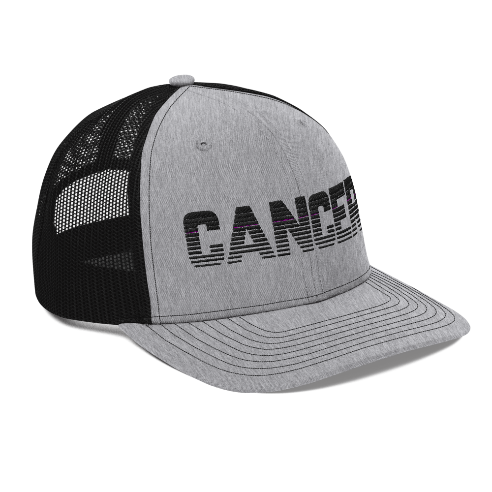 Cancer Zodiac Trucker Hat - Heather Grey / Black - Loyalty Vibes