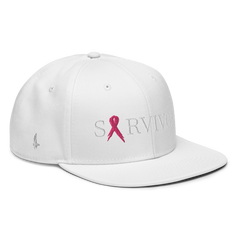 Breast Cancer Survivor Snapback Hat - White - Loyalty Vibes