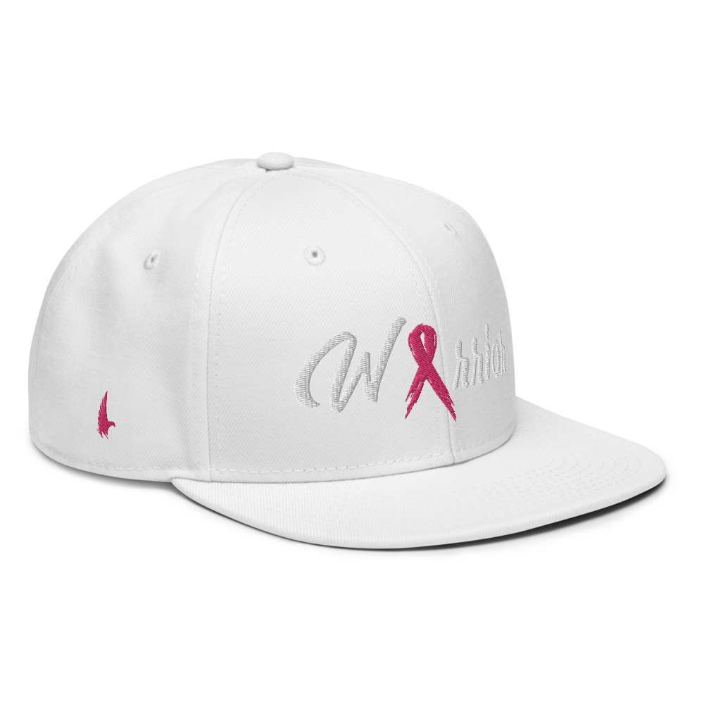 Breast Cancer Warrior Snapback Hat - White - Loyalty Vibes