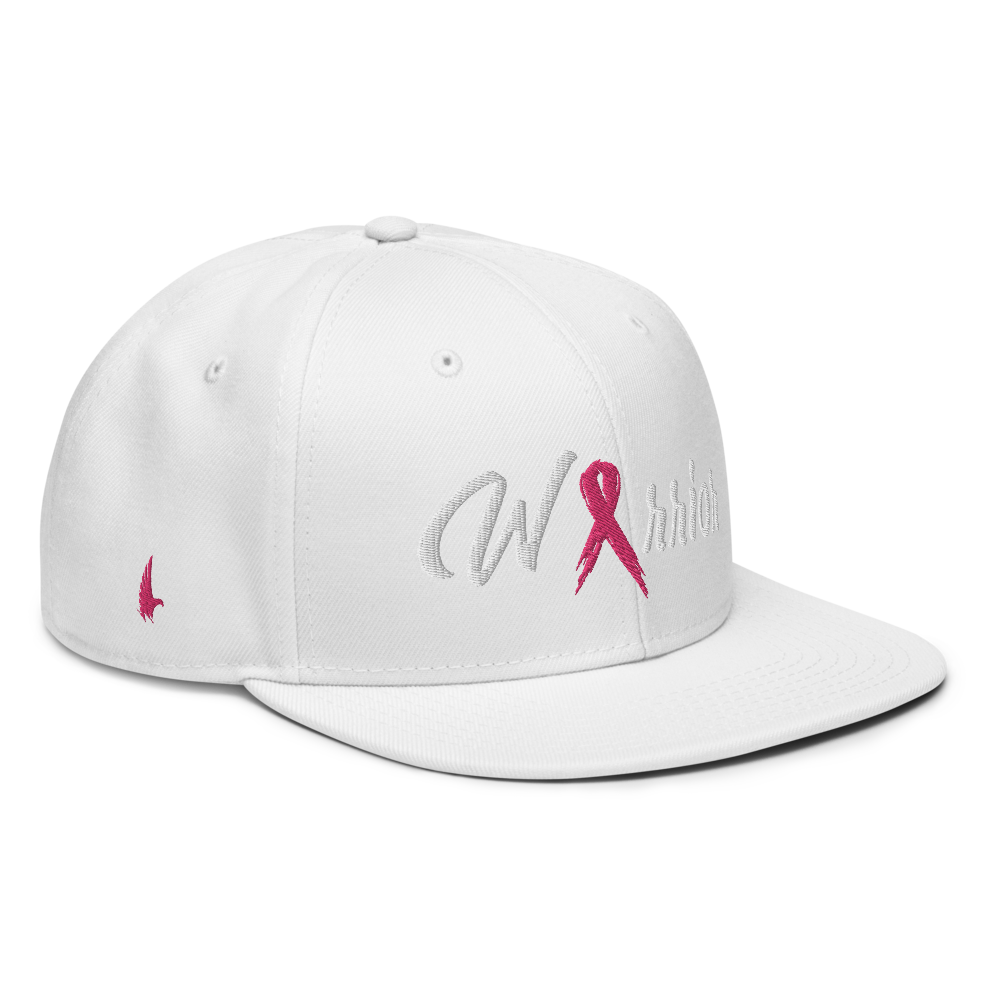 Breast Cancer Warrior Snapback Hat White - Loyalty Vibes