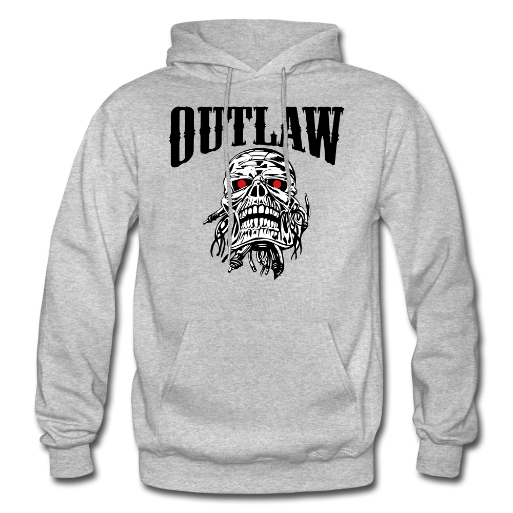 Men's Outlaw Skull Hoodie heather gray - Loyalty Vibes