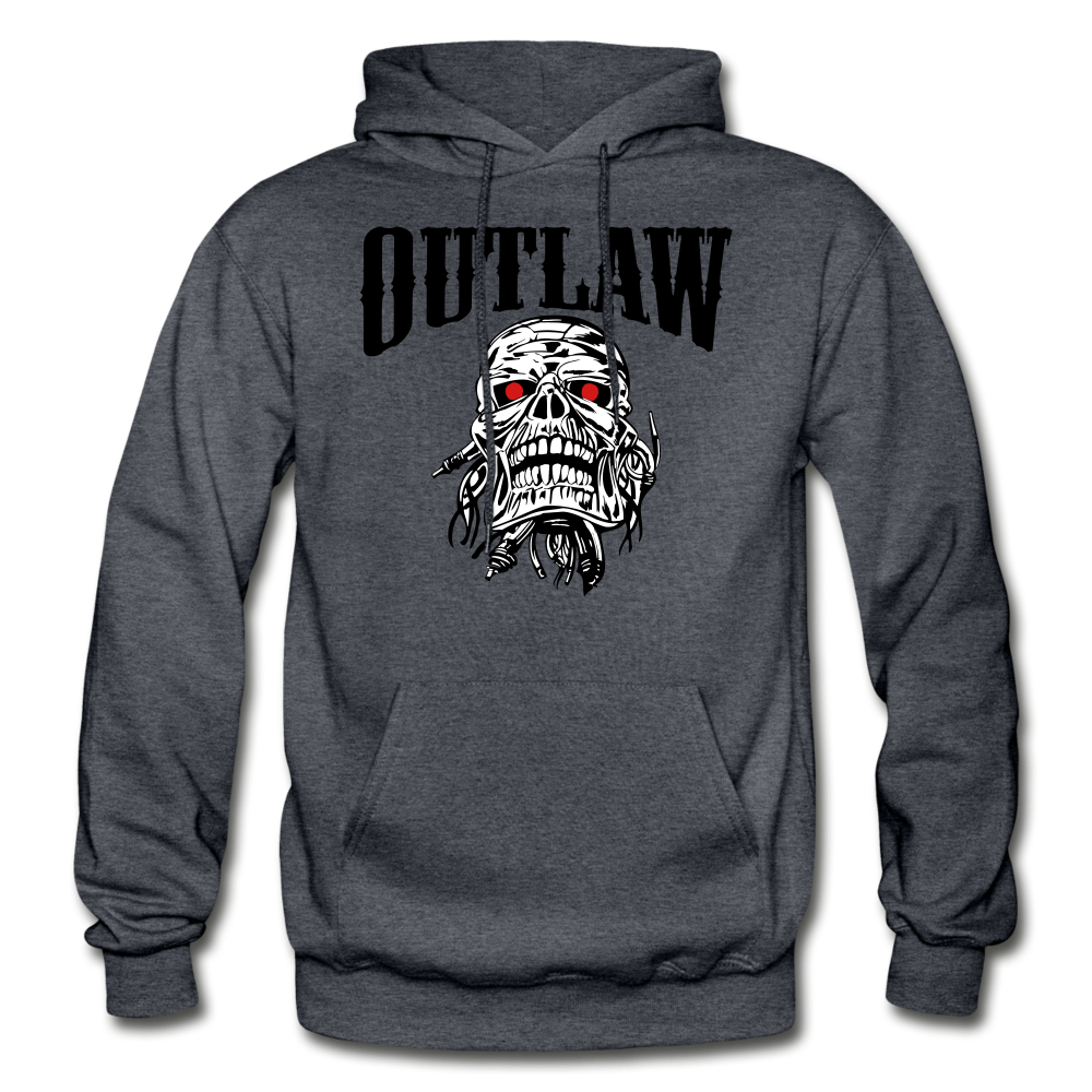 Men's Outlaw Skull Hoodie charcoal gray - Loyalty Vibes